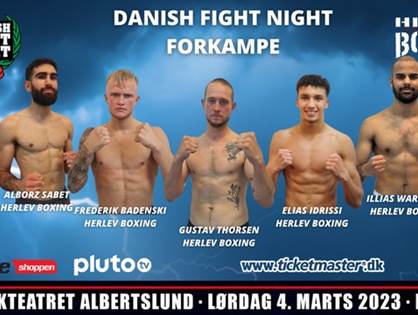 Masser af hårdtslående action ved det kommende Danish Fight Night-boksestævne den 4. marts