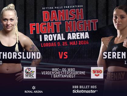 Billetsalget åbner Tirsdag: Dina Thorslund bokser dobbelt VM-kamp den 25. maj i Royal Arena